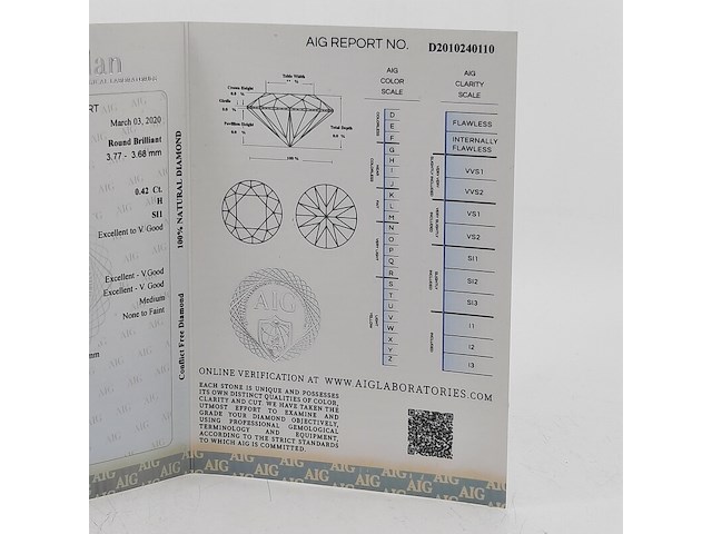 2x briljant geslepen diamanten, totaal 0,42 karaats ( si1) - afbeelding 6 van  8