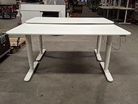 2x bureau elektrisch verstelbaar, ikea, wit - afbeelding 1 van  5