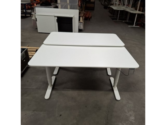 2x bureau elektrisch verstelbaar, ikea, wit - afbeelding 2 van  5