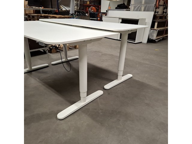 2x bureau elektrisch verstelbaar, ikea, wit - afbeelding 3 van  5