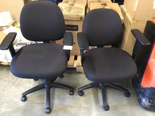 2x bureau stoelen met wielen, zwart - afbeelding 6 van  6