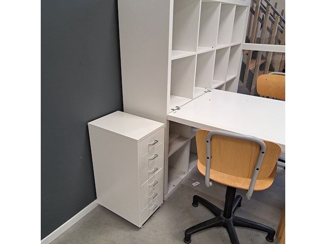 2x bureauset ikea, wit - afbeelding 2 van  11