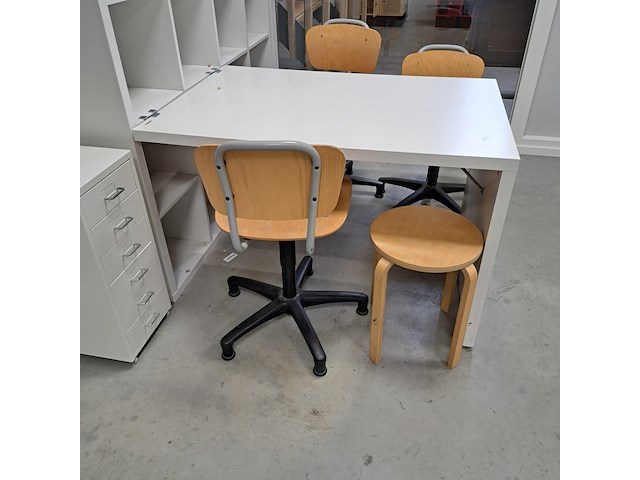 2x bureauset ikea, wit - afbeelding 3 van  11