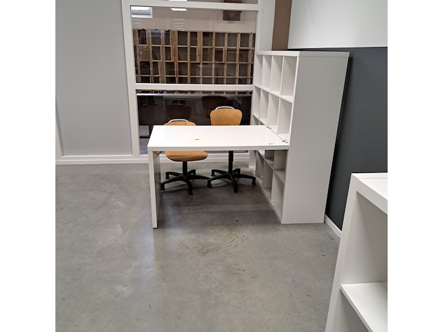 2x bureauset ikea, wit - afbeelding 1 van  11