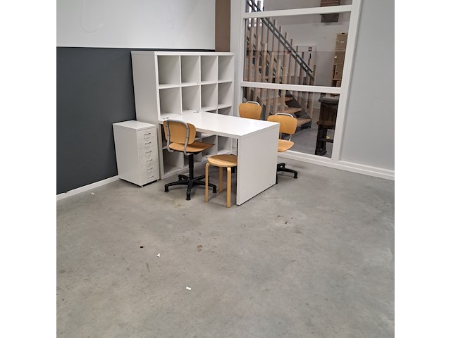 2x bureauset ikea, wit - afbeelding 4 van  11