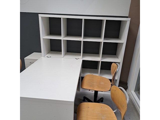 2x bureauset ikea, wit - afbeelding 9 van  11
