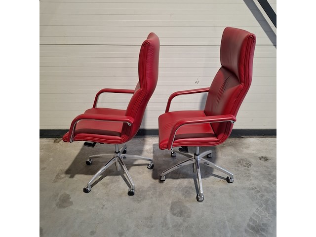 2x bureaustoel, rood - afbeelding 3 van  10