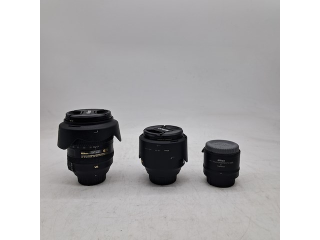 2x camera lens en 1x teleconverter, nikon, o.a. af-s nikkor 24-120mm 1:1.4g ed vr - afbeelding 1 van  9