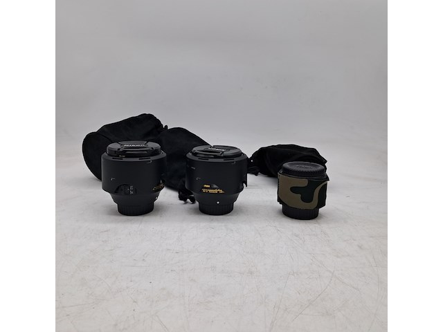 2x camera lens en 1x teleconverter, nikon, o.a. af-s nikkor 58mm 1:1.4g - afbeelding 1 van  9