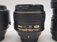 2x camera lens met 7x diverse teleconverters, nikon, o.a. af-s niikor 58mm 1:1.4g - afbeelding 4 van  10