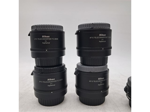 2x camera lens met 7x diverse teleconverters, nikon, o.a. af-s niikor 58mm 1:1.4g - afbeelding 7 van  10