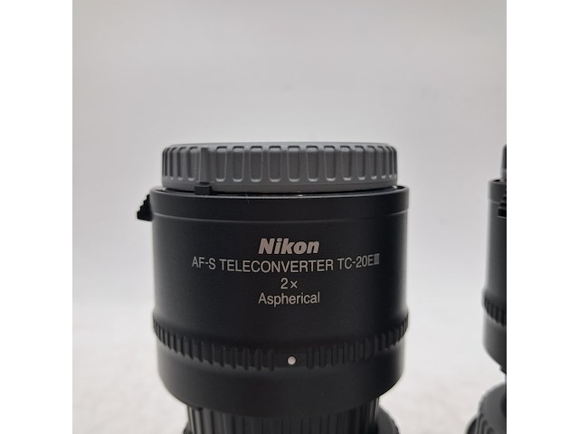 2x camera lens met 7x diverse teleconverters, nikon, o.a. af-s niikor 58mm 1:1.4g - afbeelding 8 van  10