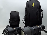 2x camera lens, nikkon, af-s nikkor 180-400mm 1:4e tc1.4 fl ed vr/af-s nikkor 500mm 1:5.6e pf ed