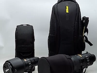 2x camera lens, nikkon, af-s nikkor 180-400mm 1:4e tc1:4 fl ed vr/af-s nikkor 500mm 1:5.6e pf ed