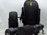 2x camera lens, nikkon, af-s nikkor 180-400mm 1:4e tc1:4 fl ed vr/af-s nikkor 500mm 1:5.6e pf ed