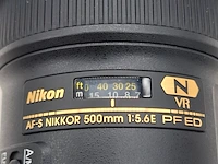 2x camera lens, nikkon, af-s nikkor 180-400mm 1:4e tc1:4 fl ed vr/af-s nikkor 500mm 1:5.6e pf ed - afbeelding 4 van  19