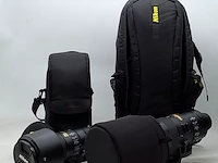 2x camera lens, nikkon, af-s nikkor 180-400mm 1:4e tc1:4 fl ed vr/af-s nikkor 500mm 1:5.6e pf ed