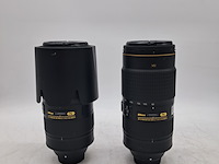 2x camera lens, nikon, af-s nikkor 80-400mm 1:4.5-5.6g ed
