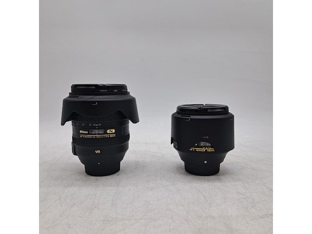 2x camera lens, nikon, o.a. af-s nikkor 24-120mm 1:4g ed - afbeelding 1 van  7
