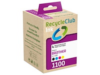 2x cartridge multipack recycleclub, lc1100, zwart, cyaan, magenta, geel - afbeelding 1 van  2