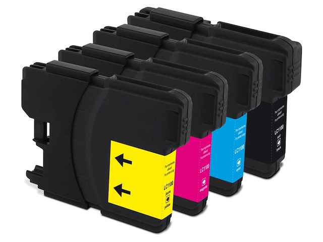 2x cartridge multipack recycleclub, lc1100, zwart, cyaan, magenta, geel - afbeelding 2 van  2