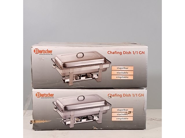 2x chafing dish, batscher, 1/1 gn - afbeelding 1 van  8
