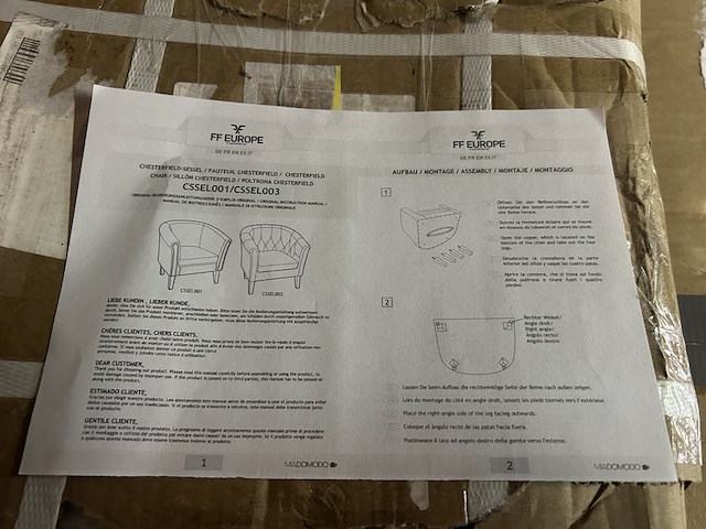 2x chesterfield stoel miadomodo, bruin - afbeelding 4 van  4