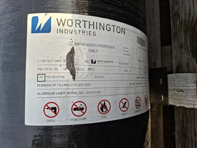 2x composiet gecomprimeerde waterstofcilinder worthington industries - afbeelding 7 van  9