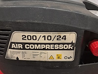 2x compressor en 2x accuboormachine, herkules en dewalt, 200/10/24 air compressor, dc740, rood - afbeelding 2 van  19