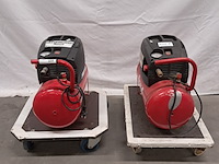 2x compressor en 2x accuboormachine, herkules en dewalt, 200/10/24 air compressor, dc740, rood - afbeelding 13 van  19