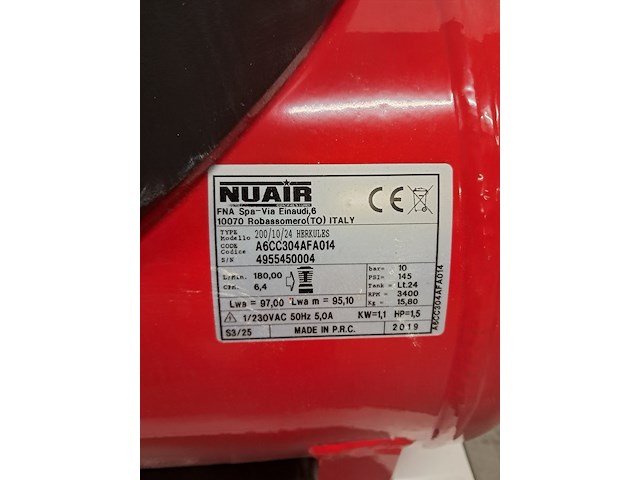 2x compressor en 2x accuboormachine, herkules en dewalt, 200/10/24 air compressor, dc740, rood - afbeelding 18 van  19
