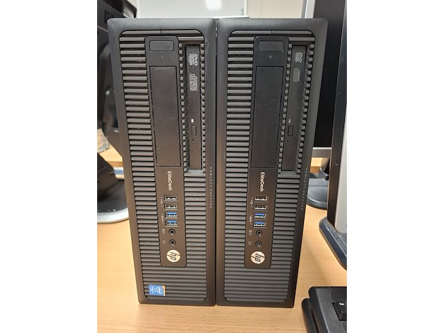 2x computer met beeldscherm en toetsenbord, hp, hp elitedesk 800 g1 sff i5, 2016 - afbeelding 2 van  6