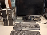 2x computer met beeldscherm en toetsenbord hp, hp pro 6300 sff i5 , bouwjaar 2013 - afbeelding 1 van  6