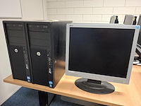 2x computer met beeldscherm , hp, hp workstation z210, 2016 - afbeelding 1 van  5