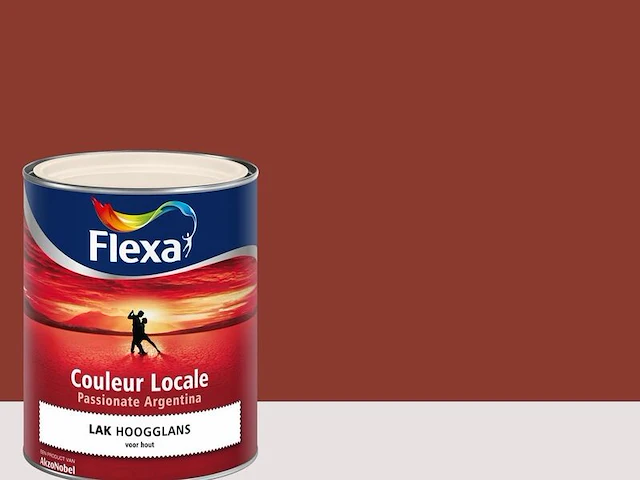 2x couleur locale lak hoogglans - 750 ml, flexa, passionate argentina - kiss - 9045 - afbeelding 1 van  2