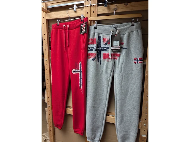 2x dames sportbroek, geographical norway, rood / grijs, mt l - afbeelding 1 van  1