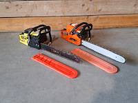 2x demo kettingzaagmachines, powertech pt5200 en kraftroyal+line
