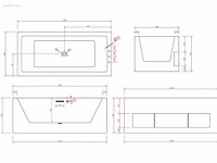 2x design bad - mat zwart - 170x80x63,5cm -... - afbeelding 4 van  4
