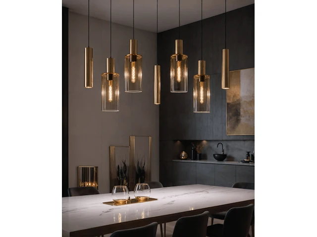 2x design hanglamp verstelbare hoogte tot 165 cm, vidi, stella di notte - afbeelding 2 van  4