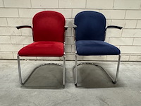 2x design sledestoel, gebroeders van der stroom, rood en blauw, design w.h. gispen - afbeelding 4 van  11