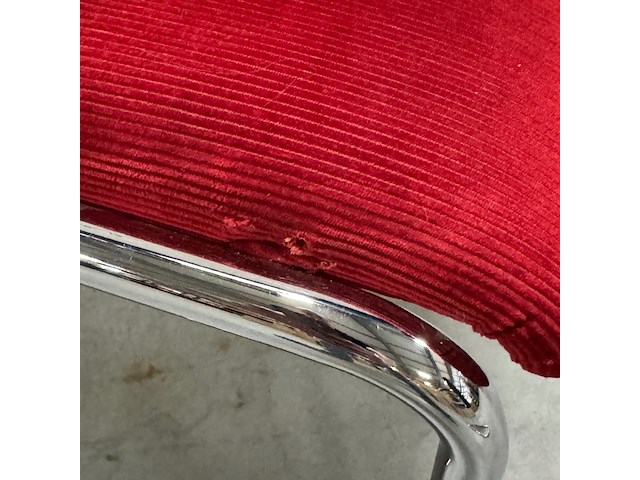 2x design sledestoel, gebroeders van der stroom, rood en blauw, design w.h. gispen - afbeelding 10 van  11
