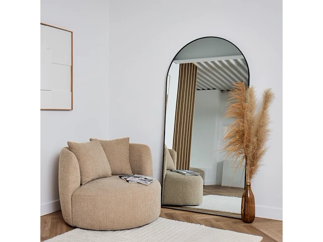 2x design spiegel met boog zwart 200x100 cm - afbeelding 5 van  5