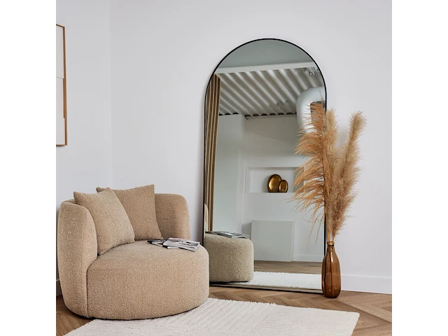 2x design spiegel met boog zwart 200x100 cm - afbeelding 1 van  5