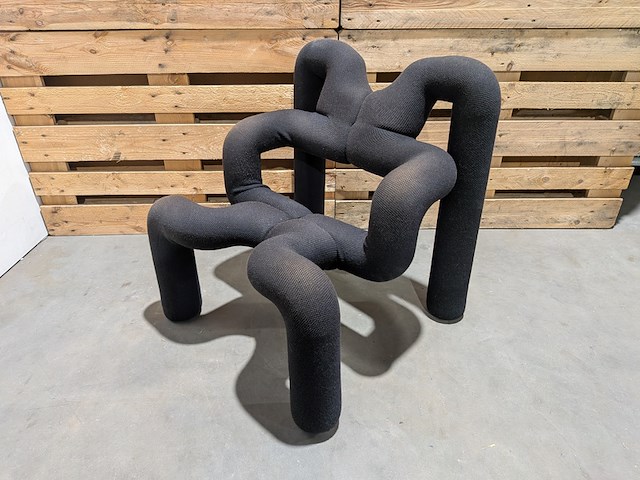 2x design stoel, varier, ekstrem, knit 009 black - afbeelding 1 van  5