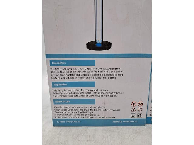 2x desinfectie lamp, uvix, uvix55r uv-c lamp - afbeelding 3 van  4