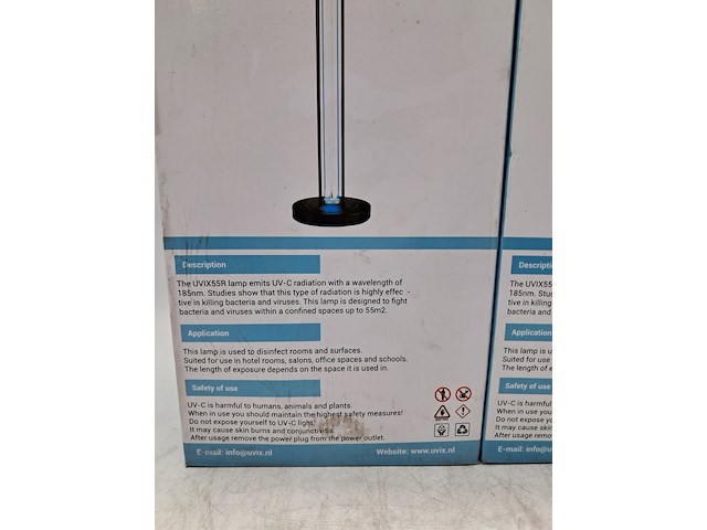 2x desinfectie lamp, uvix, uvix55r uv-c lamp - afbeelding 3 van  4