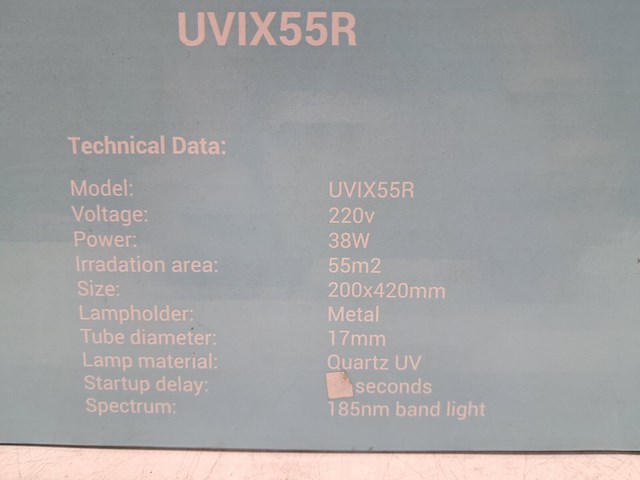 2x desinfectie lamp, uvix, uvix55r uv-c lamp - afbeelding 4 van  4