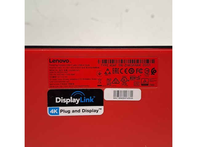 2x dockingstation, lenovo, thinkpad hybrid usd-c with usb-a dock | dud9011d1 | 40af - afbeelding 5 van  9