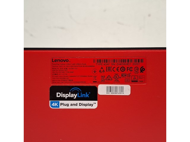 2x dockingstation, lenovo, thinkpad hybrid usd-c with usb-a dock | dud9011d1 | 40af - afbeelding 7 van  9