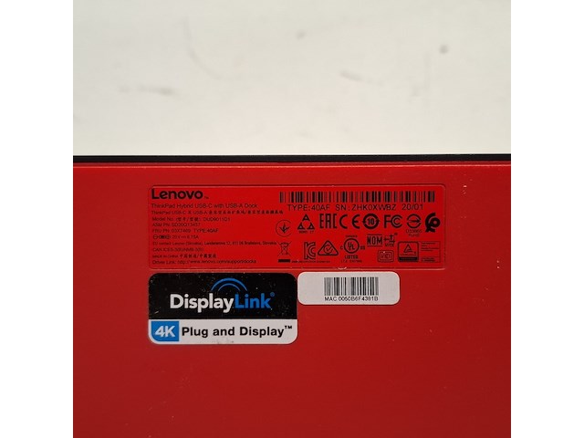 2x dockingstation lenovo, thinkpad hybrid usd-c with usb-a dock | dud9011d1 | 40af - afbeelding 6 van  10